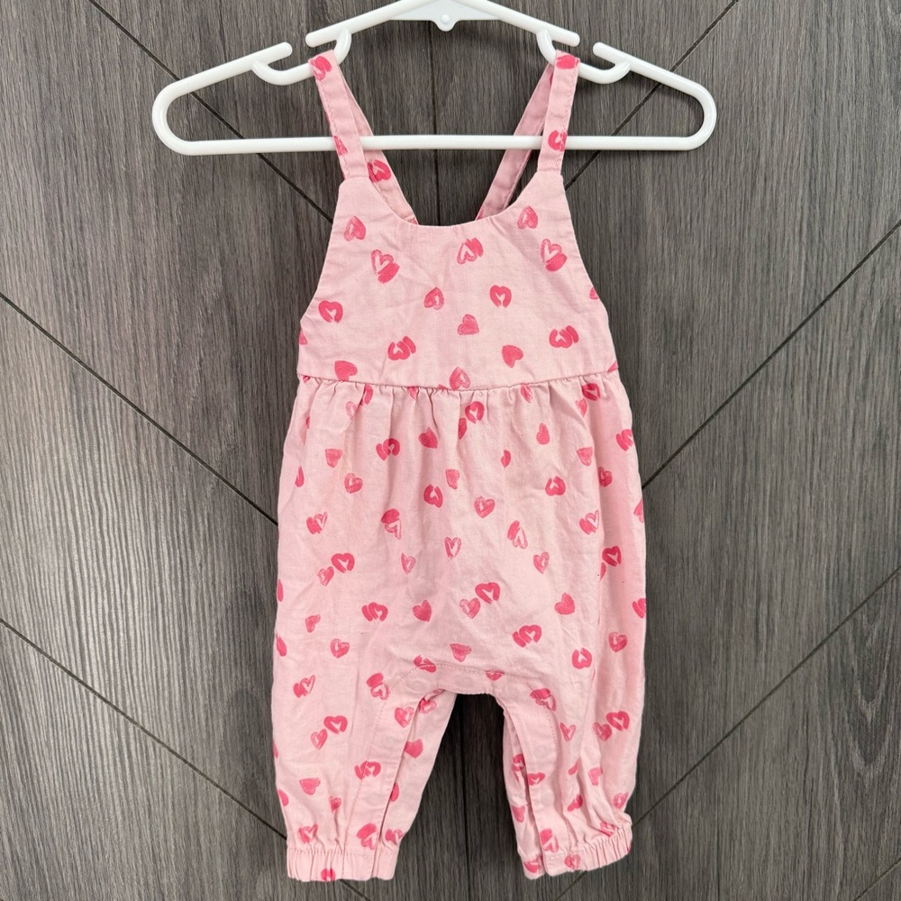 Carter’s Pink Heart Print Kids Overalls